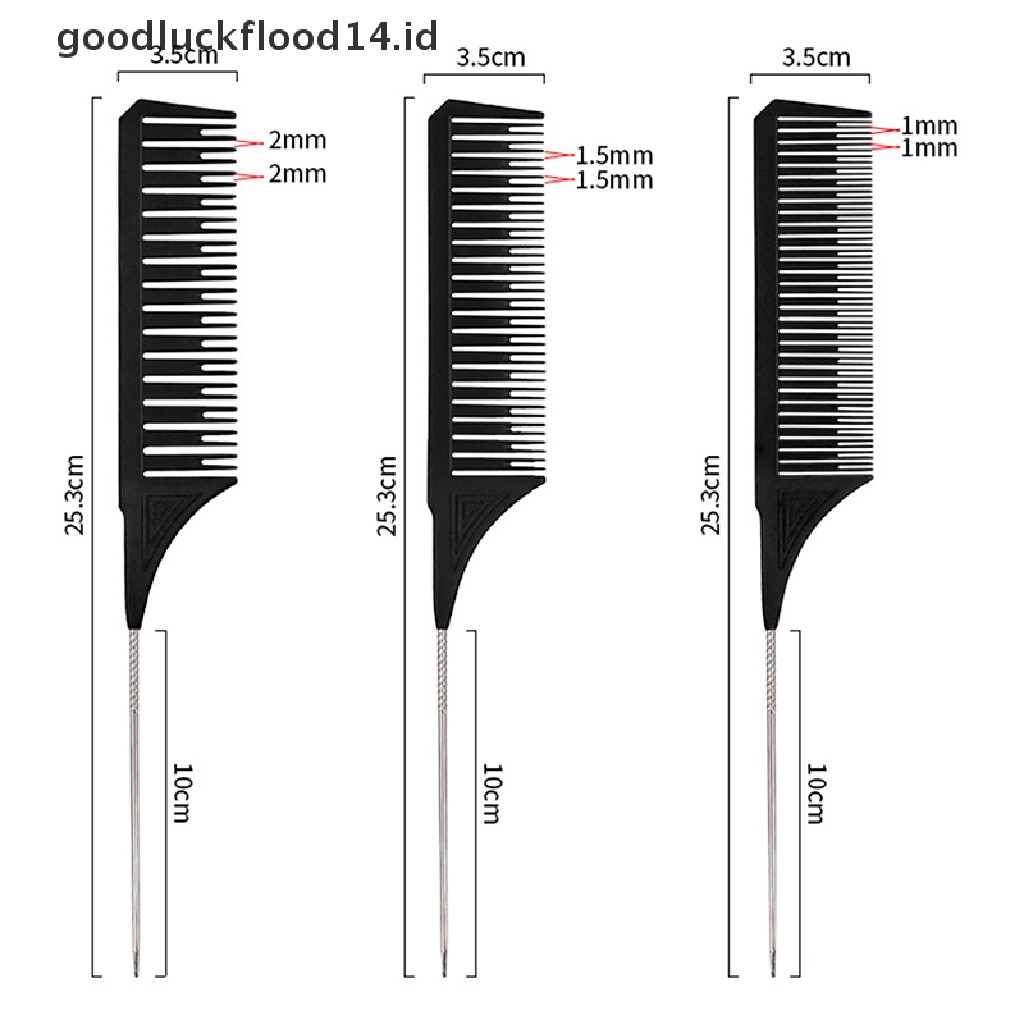 [OOID] Professional Hair Tail Comb Hair Salon High Temperature Anti-static Styling Tool ID