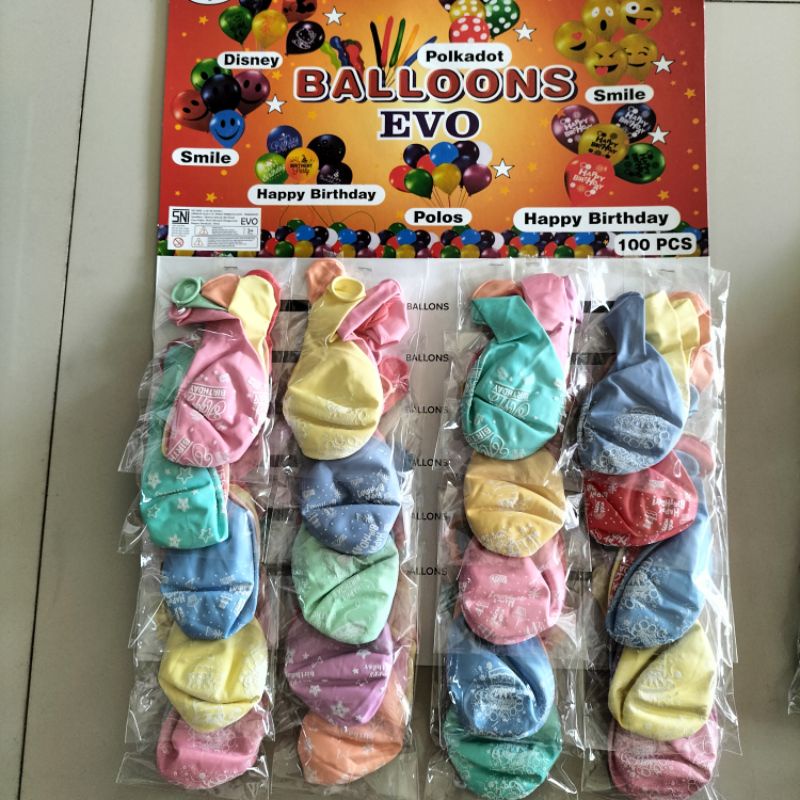 [per bungkus] Balon EVO Pastel HBD