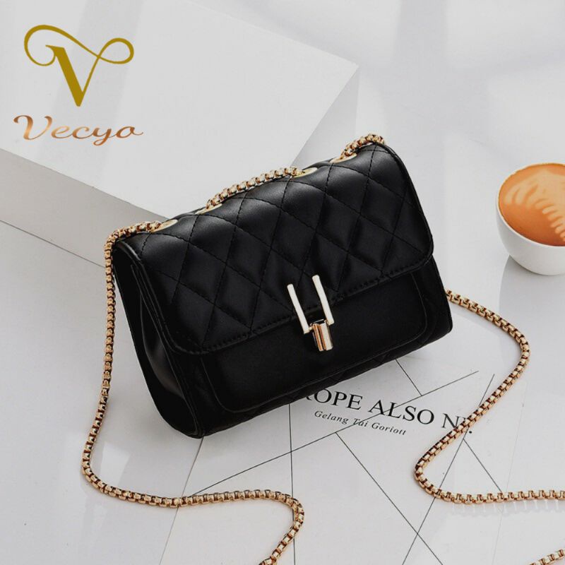 Tas Slempang Wanita Terbaru Tas Selempang Cewek Sling Bag Kekinian Shoulder Bag Tali Rantai Gold