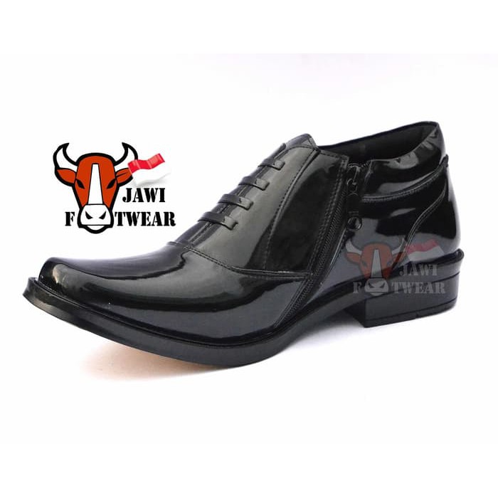 SEPATU PDH RESLETING KULIT KILAP | TNI | POLRI | SECURITY | VR-02