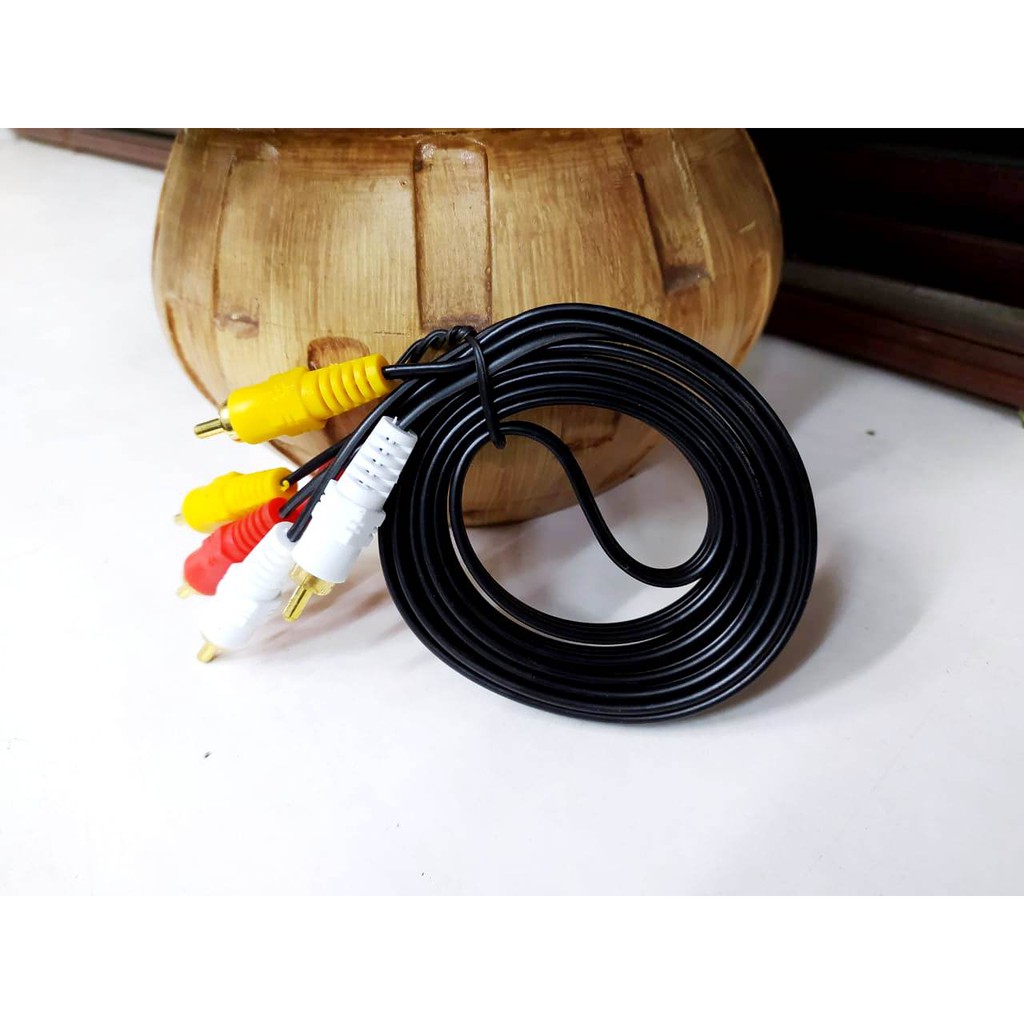 Kabel RCA 3RCA To 3RCA Audio Video VCD DVD 1.5m BQ Hitam - 660023