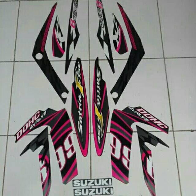 Jual Stiker Satria Fu 2012/2013 hitam pink Shopee Indonesia