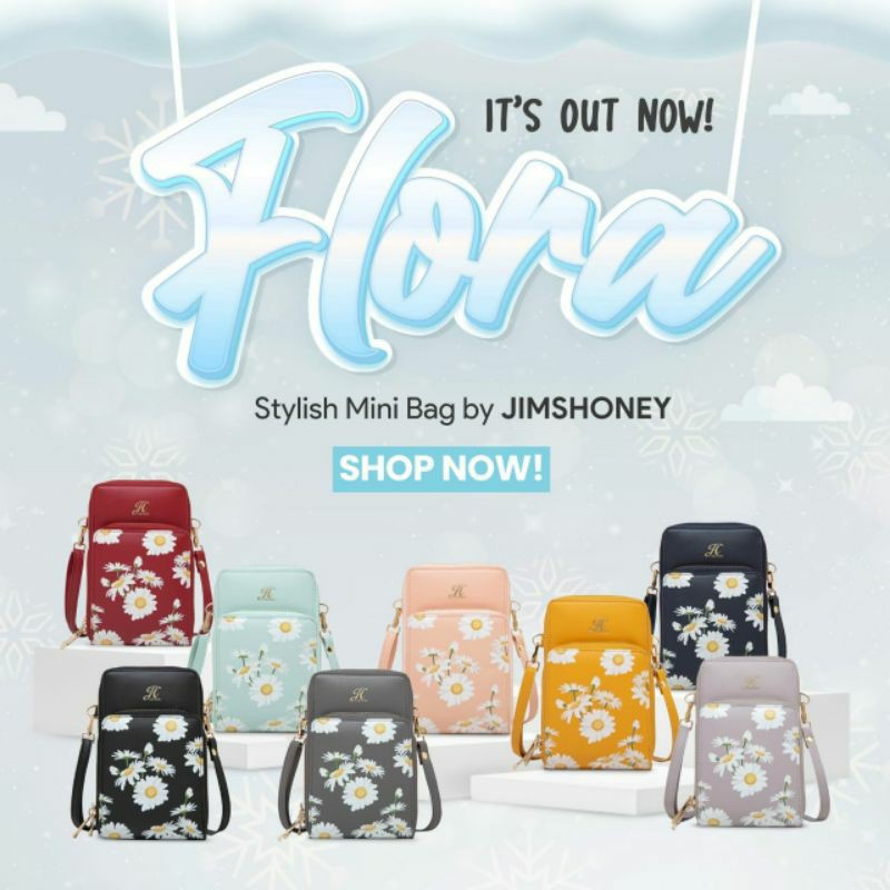 FLORA MINI BAG JIMSHONEY - Tas Selempang HP Import, Sling Bag Tas Kecil, Tas Hangout Kekinian