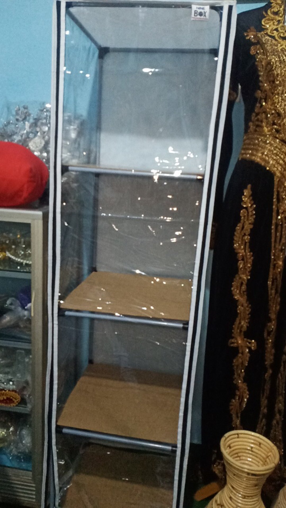 Tepmat Sepatu Shoe Rack With Dust Cover Transparan 9susun / Rak Sepatu Transparan Ds109