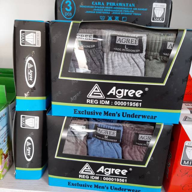 [Isi 3pcs] CD Celana Dalam Segitiga Agree 3-8889 Exclusive Men Underwear