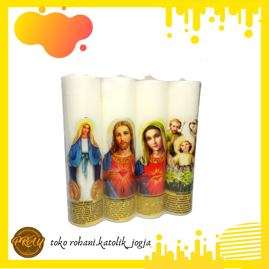 LILIN DOA - ISI 4/PAKET TINGGI 14 CM/LILIN DOA KATOLIK