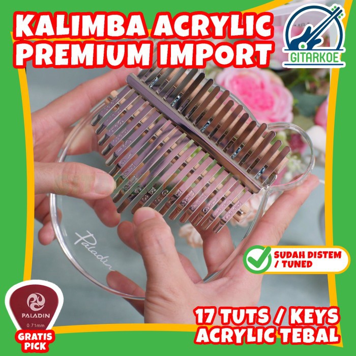 Kalimba Akrilik 17 Tuts Keys Kalimba Arcylic Premium Quality Karimba Motif Beruang