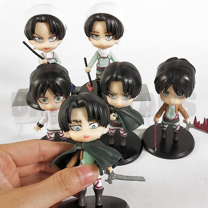 Action Figure Attack on Titan: Cute Kawaii Version - Levi Ackerman &amp; Eren Jeager (bakawears)