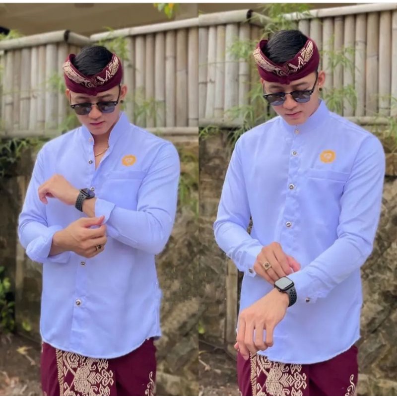 Yoko ongkara dewasa lengan panjang/safari ongkara dewasa pria/baju adat pria bali