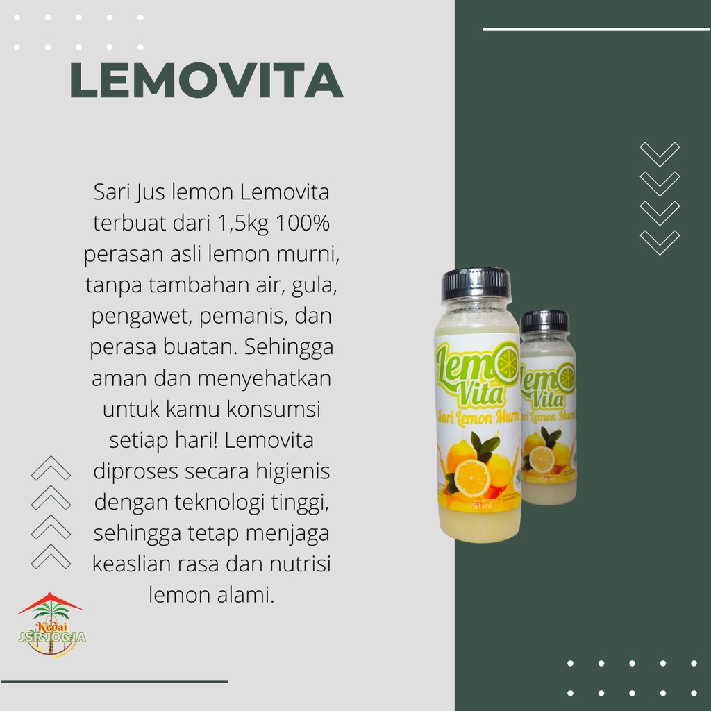 BPOM fresh sari lemon lemovita , tanpa pengawet 250ml