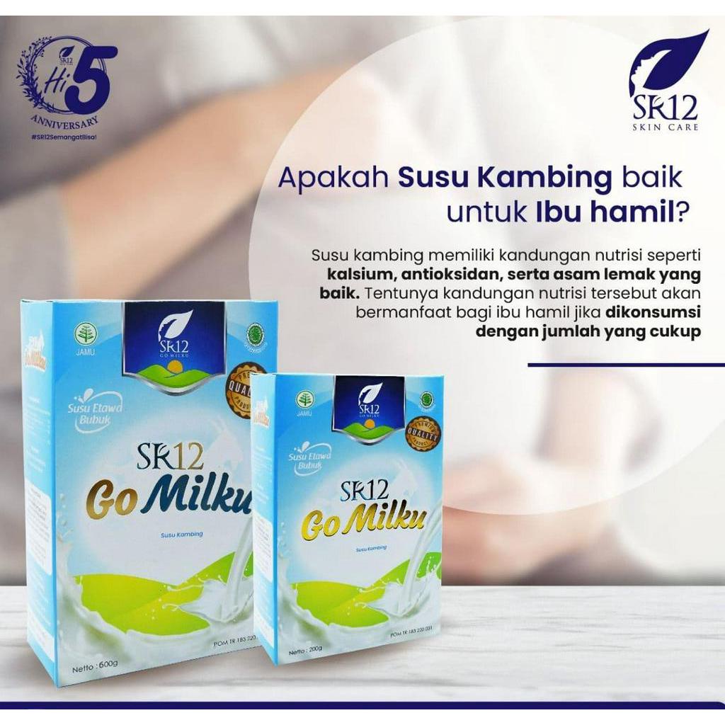 [NO SUGAR] Susu Kambing Etawa Bubuk GOMILKU SR12 600g GO MILKU BPOM Plus Madu Daun Kelor Ikan Gabus