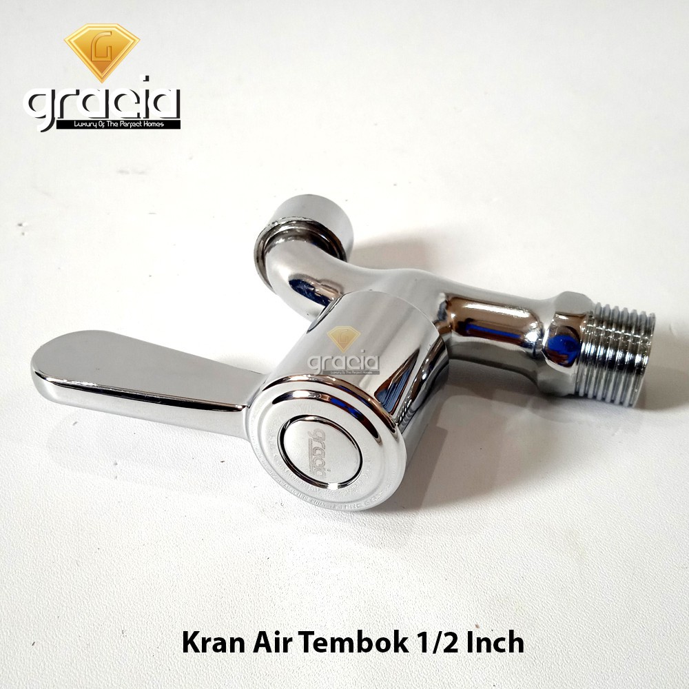 Kran Tembok Taman Keran 1/2inch Handle Engkol Lancip GRACIA Keran Air