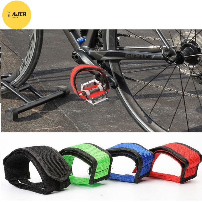 Sepasang Foot Pedal Strap sepeda fixie fixed toe clip bahan Nylon