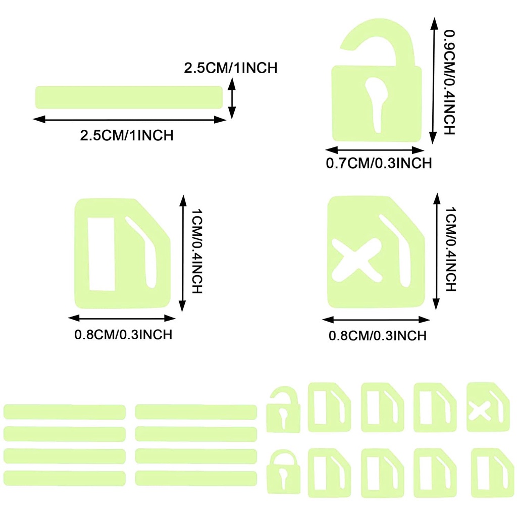 Stiker Tombol Mobil/Sticker Lampu Interior Panel Laser Mobil/Car Window Door Switch Button Luminous Sticker Set