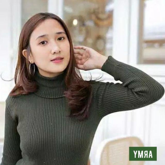 TURTLENECK KEISYA WANITA POLOS RAJUT PANJANG PREMIUM