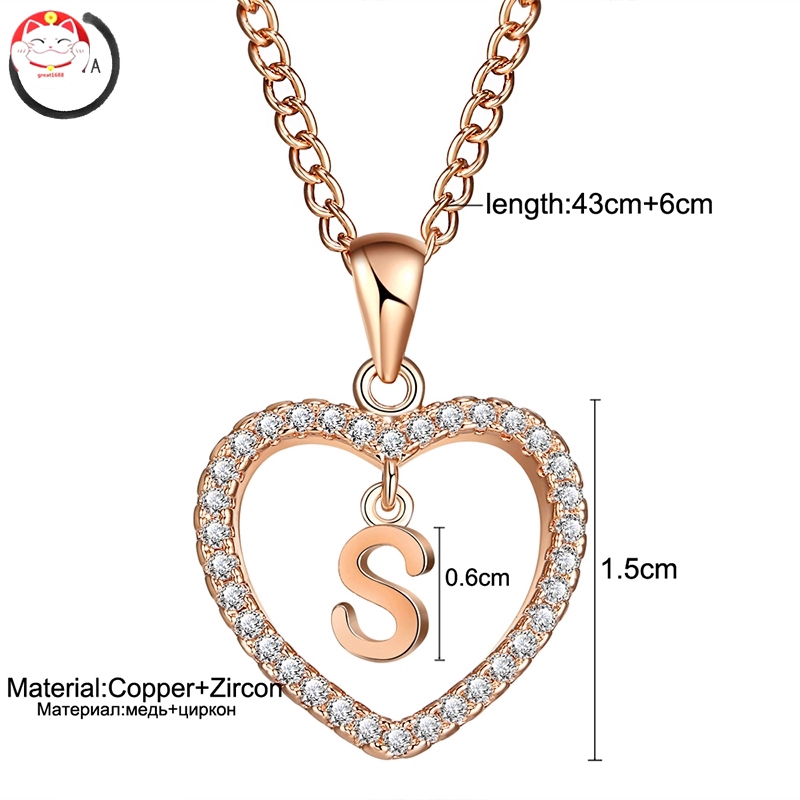 Kalung Titanium Fashion Rantai Huruf Liontin 26 Hadiah Huruf Inggris Necklace