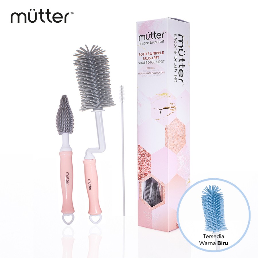 MUTTER 3 in 1 Sikat Botol Bayi Silikon Bottle Nipple Silicone Brush