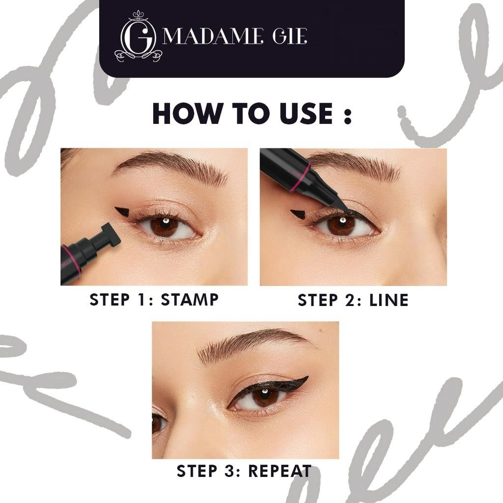 ★ BB ★  Madame Gie Perfect Liner - Eyeliner Black Two In One - 2in1 Stamp Eyeliner