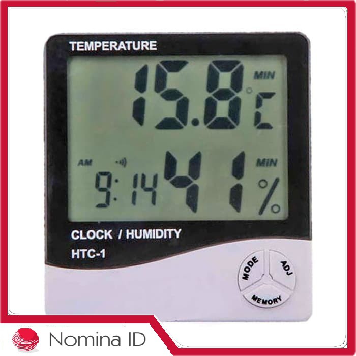 C364 Termometer Ruangan Digital disertai Penunjuk Waktu dan Kelembapan