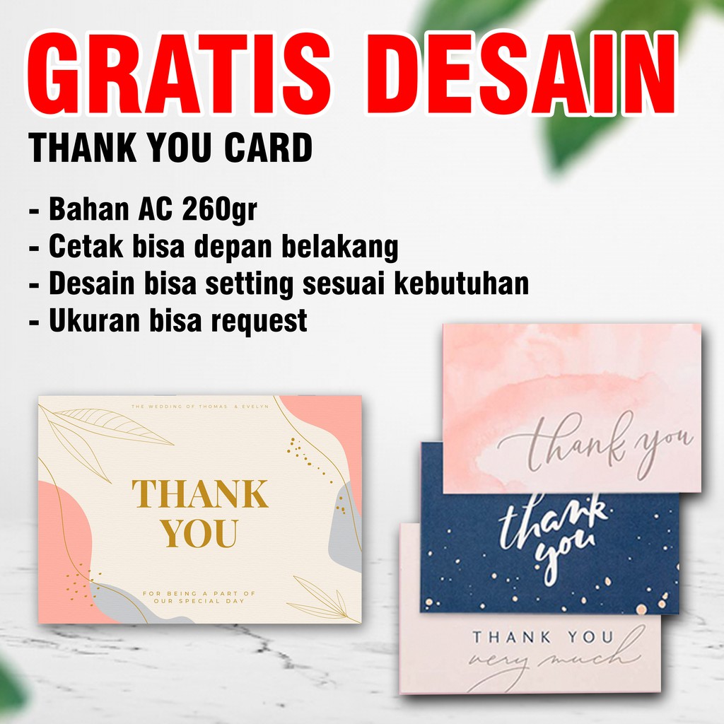 Kartu Ucapan Terima Kasih / Thank You Card / Souvenir Pernikahan