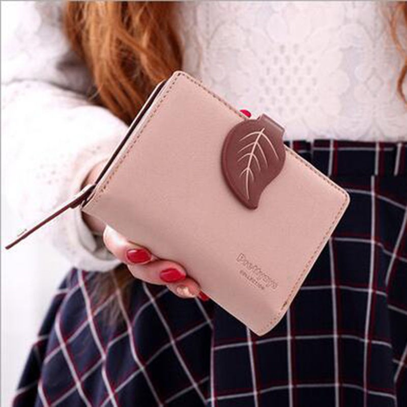 Daun Mini Dompet Wallet Lipat Wanita Enpelt Leaf Violet 