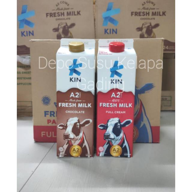 Susu Kin Pasteurisasi Freshmilk 1 litter | Full Cream / Coklat / Reduced Fat / Thai Tea Segar Fresh Milk Low Fat Sapi A2 Japanese Strawberry Double Chocolate