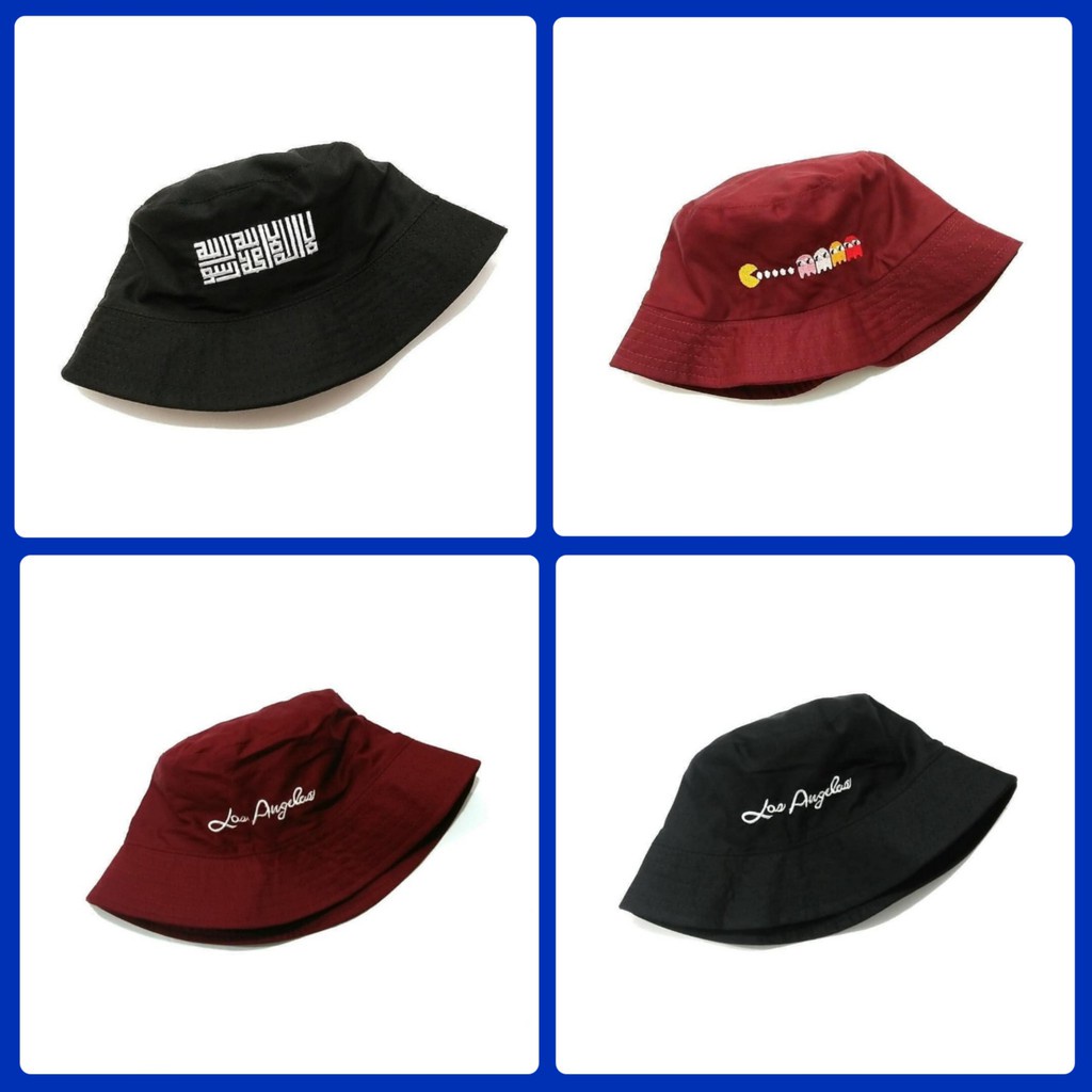 Topi Bucket Hat Pria Wanita Custom Bordir dan Sablon Design Suka Suka Korean Style