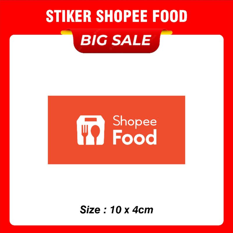 Stiker ShopeeFood Vinyl – Ukuran 10x4cm, Cocok untuk Motor & Packaging