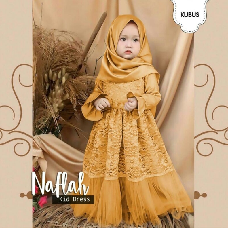 FWG - STELAN GAMIS NAFLAH / SETELAN ANAK PEREMPUAN / ONE SET ANAK / BAJU ANAK 3-5 TAHUN