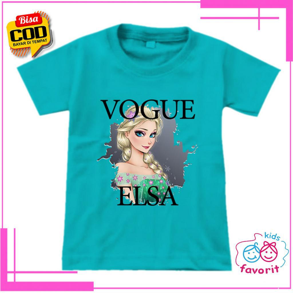 KAOS ANAK PEREMPUAN LENGAN PENDEK MOTIF FROZEN