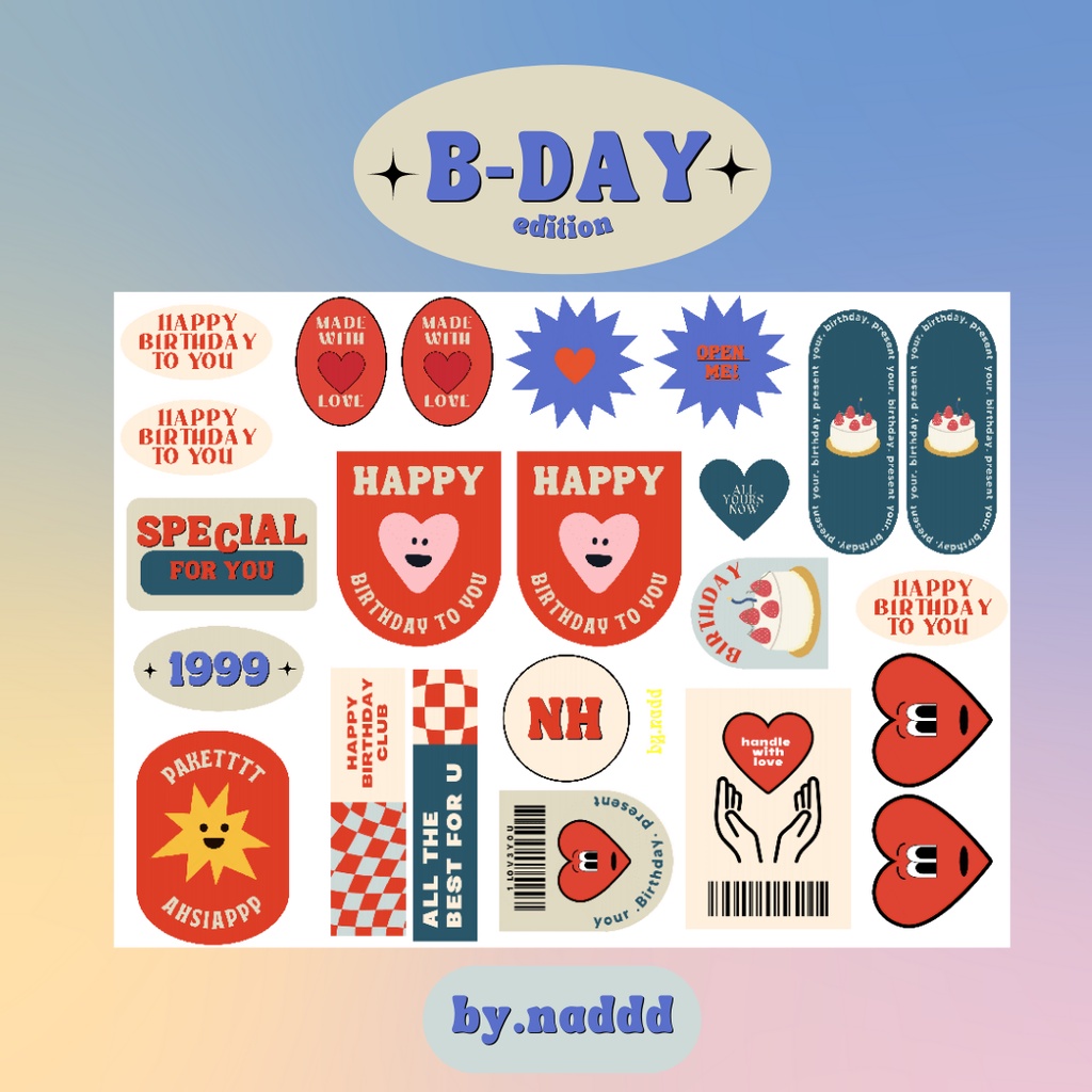 

STICKER CUSTOM | STICKER PACKAGING BDAY EDITION | STICKER KROMO