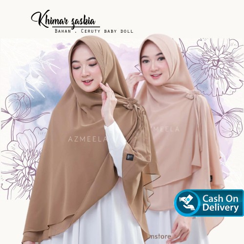 Khimar 2 Layer Jumbo Ceruty Kerudung Syari Jumbo Ceruty Zaskia