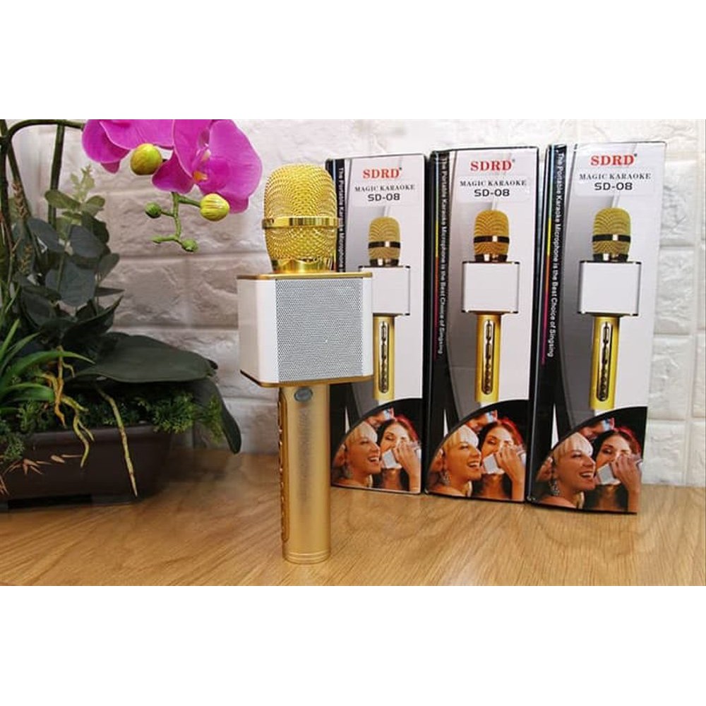MIC SD08 MIC Q9 MICGEEK MIC KTV SMULE MIC KARAOKE BLUETOOTH MIC ORI - Hitam