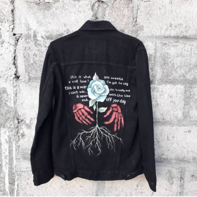 

Jacket denim painting hand made