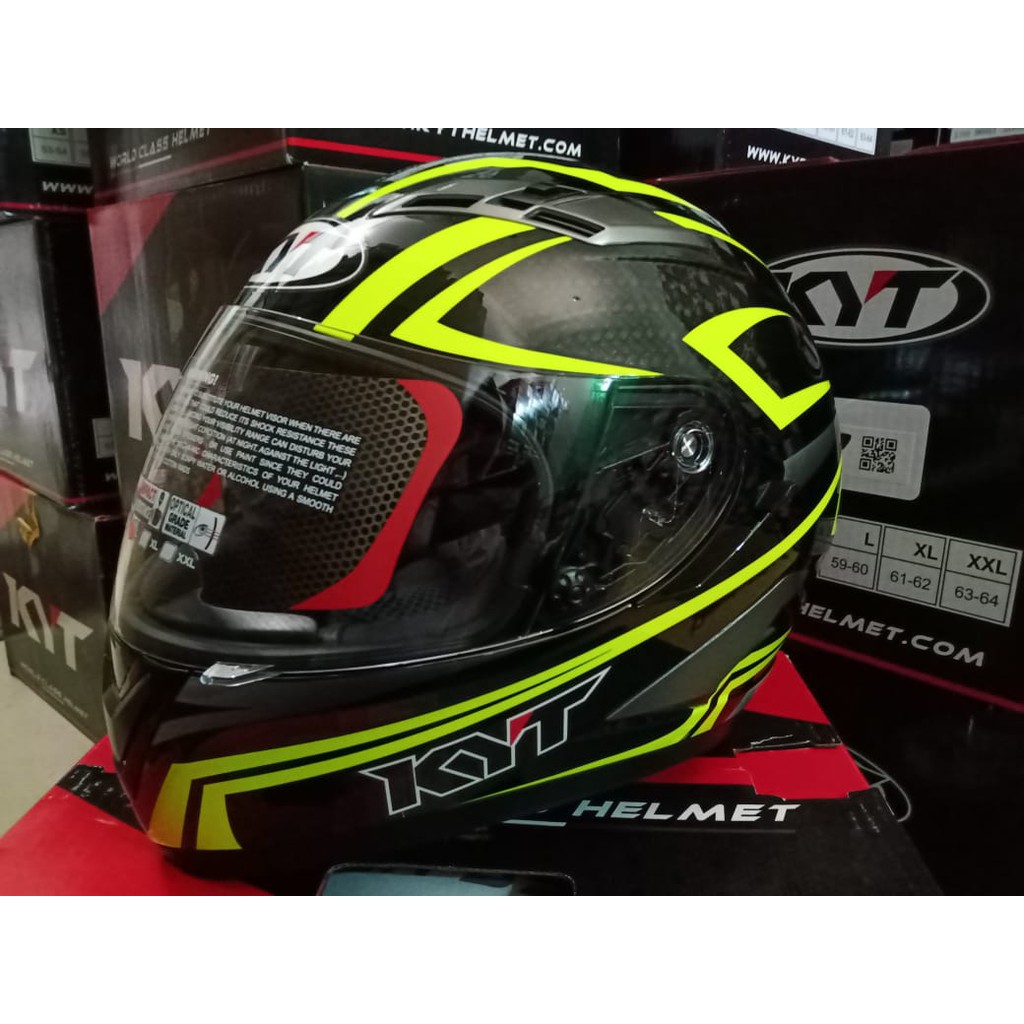 HELM KYT FALCON 2 CARBON BLACK / YELLOW FLUO