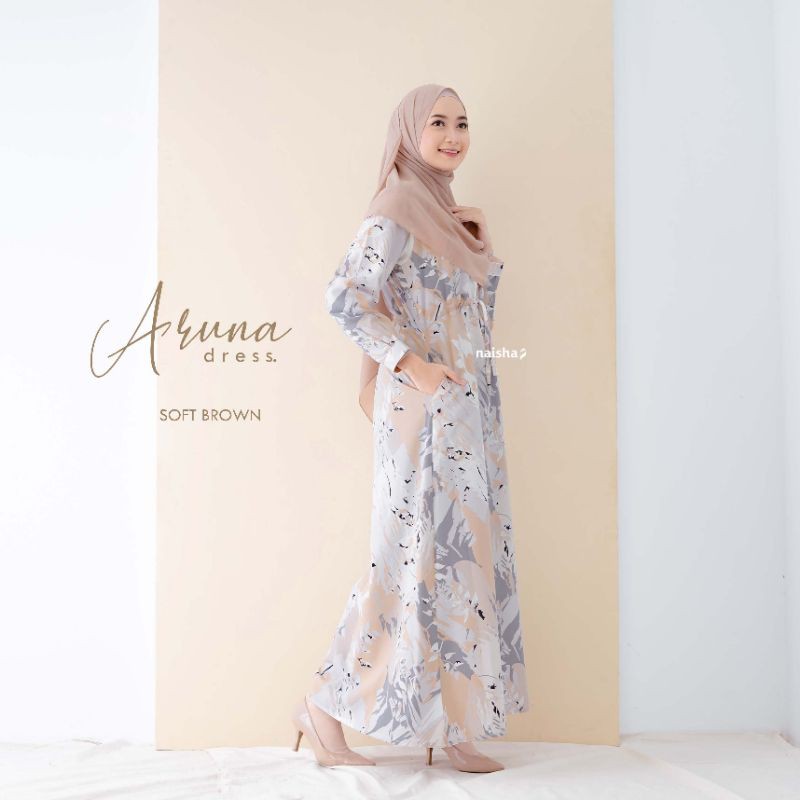 Dress Muslim wanita// Aruna dress// gamis motif