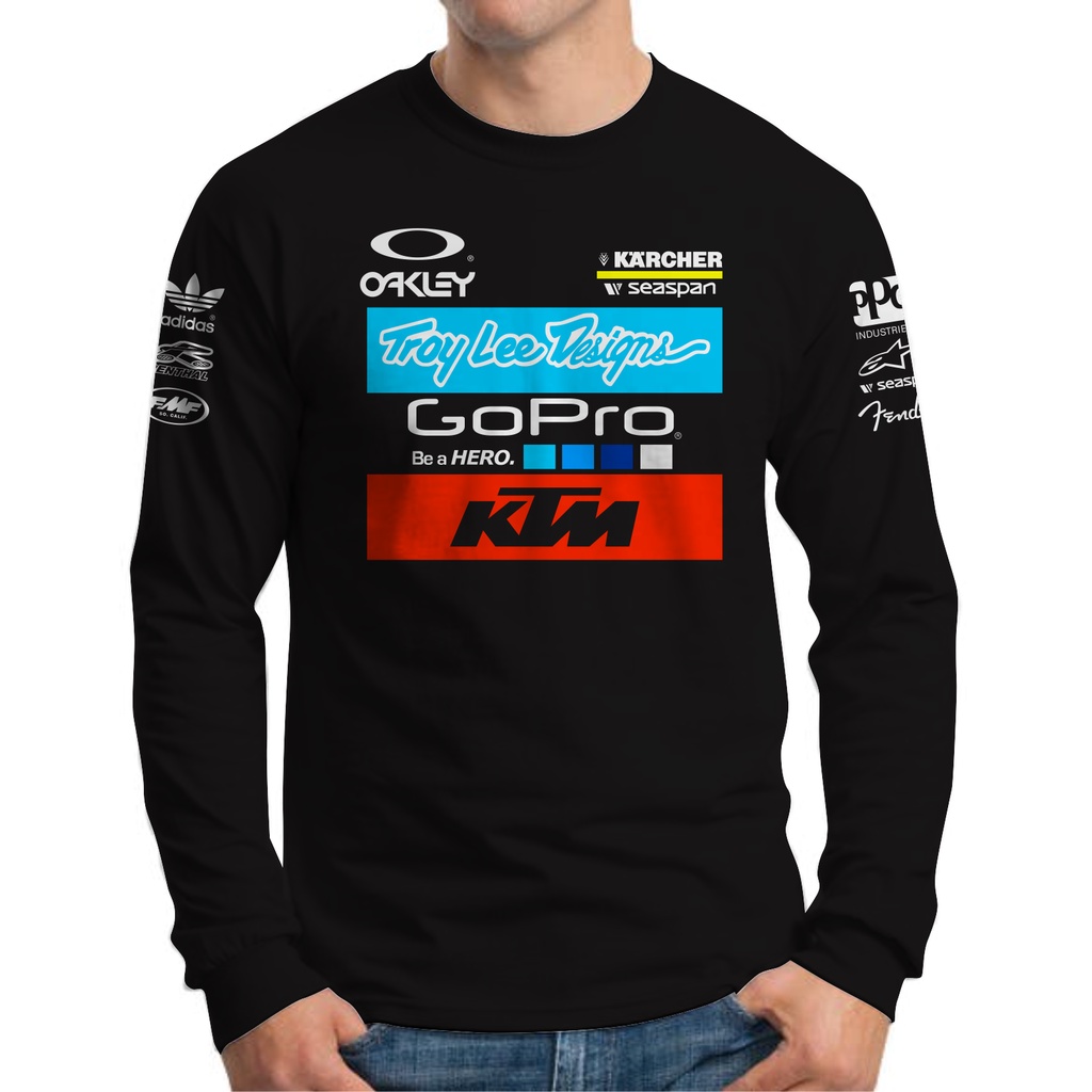 kaos lengan panjang pria Ktm Gopro Racing Motor Balap Trail Supermoto