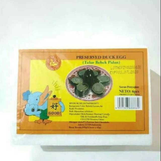 

Telur Bebek Phitan 6s / Telur Phi Tan / Preserved Duck Egg Premium 6s / Telur Bebek 6s