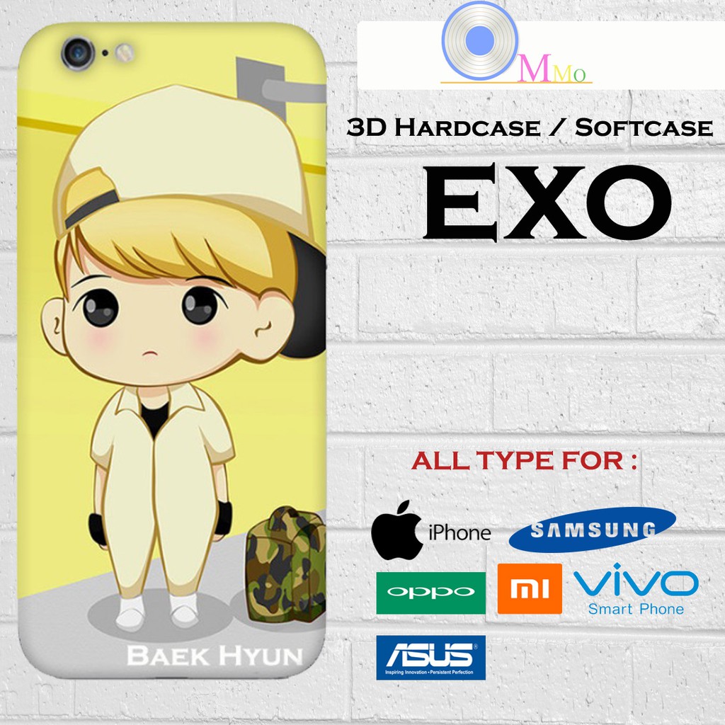 Case Custom Lucu 3D PREMIUM OPPO F5/F3/F1/F1S/A37/A39/A71 EXO BAEK HYUN BAEKHYUN CHIBI