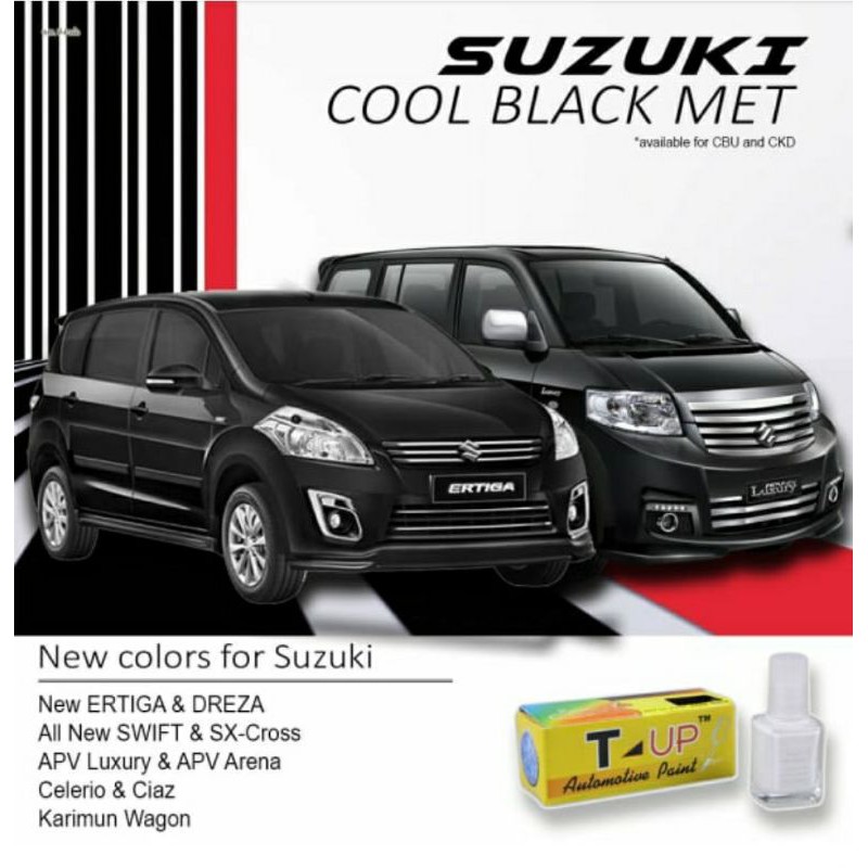 T-UP CAT OLES SUZUKI COOL BLACK METALLIC CONTOH CAT COOL BLACK SUZUKI CONTOH CAT HITAM SUZUKI