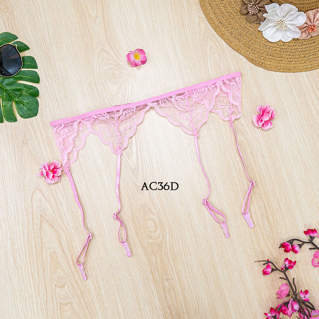 [TOKO TERPERCAYA] GARTER BELT + UNDERWEAR SEXY BRASET + STOCKING WANITA PINK AC36D