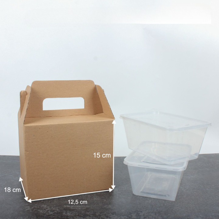 

(10 pcs) Box Jinjing Kotak Thinwall 1000 mk Isi 2 Kardus Tenteng Kemasan Hampers Packaging Motif Coklat Polos