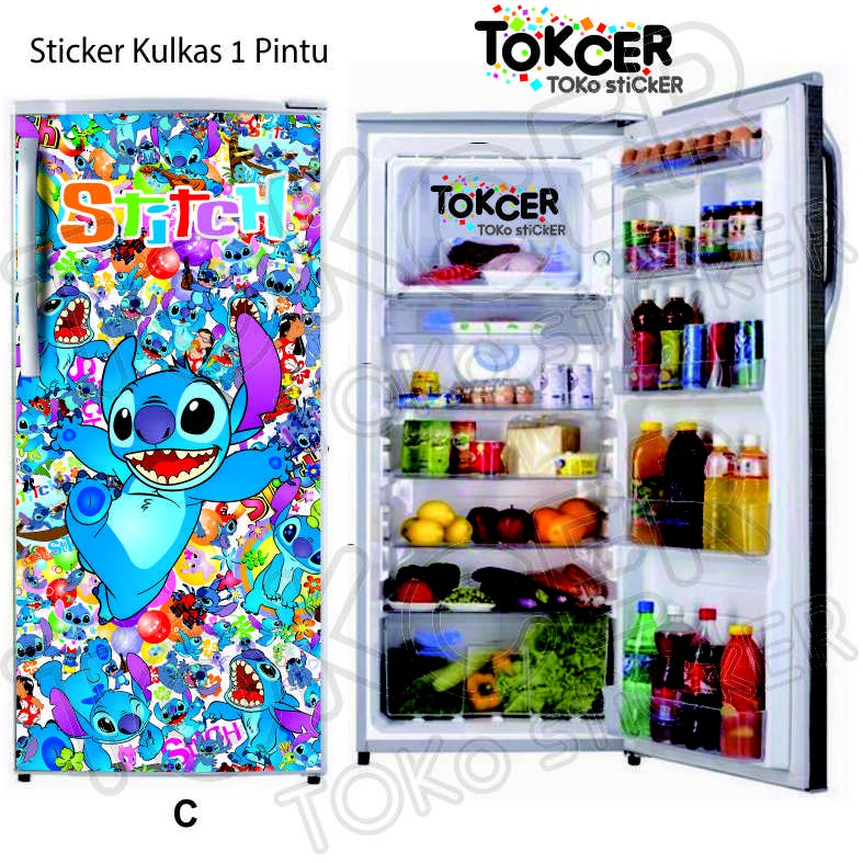 Sticker Kulkas 1 Pintu  dan 2 Pintu STITCH