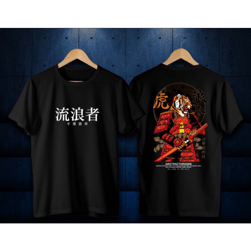 kaos abbstractorigins/kaos samurai jepang/kaos anime jepang/baju kaos macan/kaos samurai harimau/baj