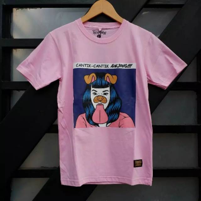 Kaos Distro Cantik Cantik Anjing Pink Shopee Indonesia