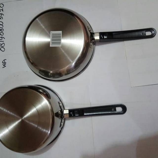 PANCI SET PANDA STAINLESS STEEL MASPION 2 Pcs - Sauce Pan 16 Cm + Fry Pan 22 Cm