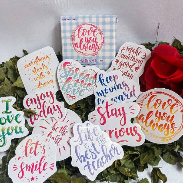 

Sticker English word warna warni (45pcs)
