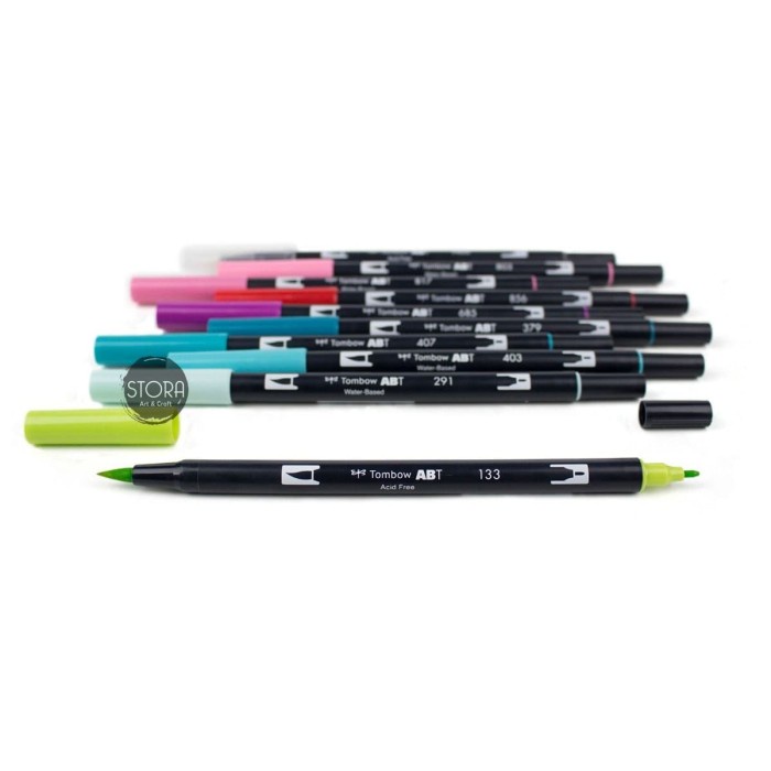 

kaligrafi-perlengkapan- tombow dual brush pen art markers - tropical 10 warna -perlengkapan-