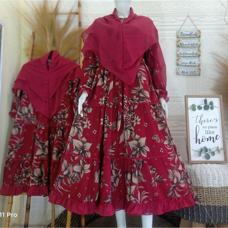 GAMIS SYAR'I MONALISA IBU & ANAK BUNGA TANJAY