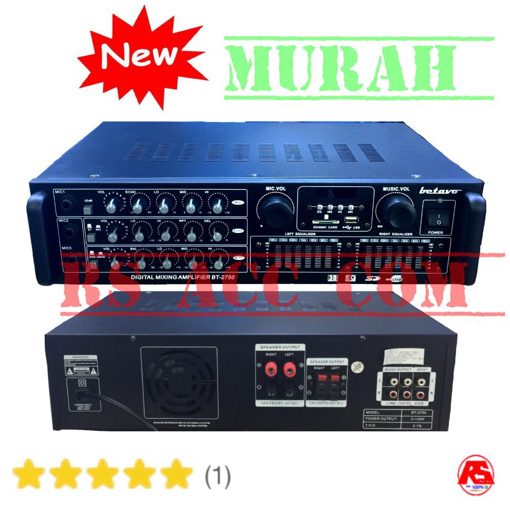 Power Amplifier Betavo Bt2750 Fitur Lengkap + Equaliser